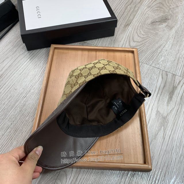 Gucci爆款男士帽子 古馳帆布拼皮印花棒球帽鴨舌帽  mm1749